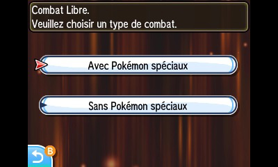 Pokémon autorisés dans les Combats Libres du Coin Combats