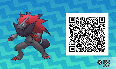 QRCode de zoroark Pokémon Ultra-Soleil et Ultra-Lune