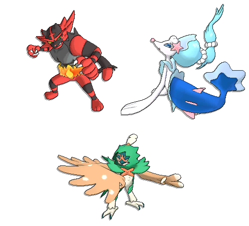 Evolutions finales starters Pokémon Soleil et Lune