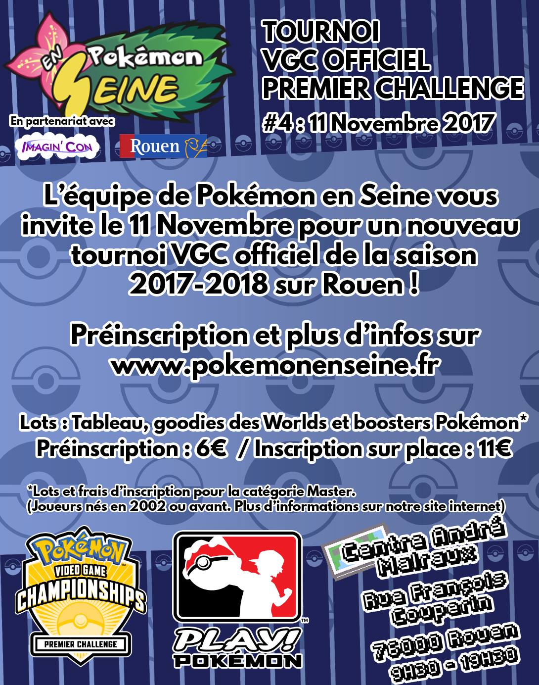 Tournoi VGC Pokémon en Seine le 11 Novembre prochain